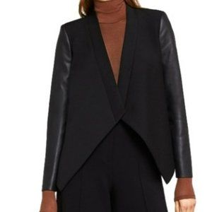 BCBG MaxAzria Abree blazer with faux-leather sleeves